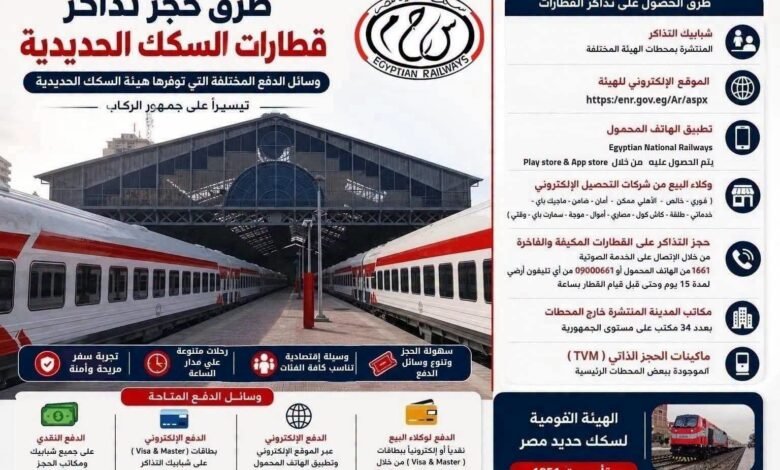 تعرف-على-طرق-حجز-تذاكر-القطارات-ووسائل-الدفع-المختلفة-تيسيرا-على-جمهور-الركاب